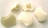 B1318 18mm Ceramic White Gloss Nylon Shaped Shank Button - Ribbonmoon