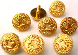 B1335 10mm Gilded Gold Poly Textured Shank Button - Ribbonmoon