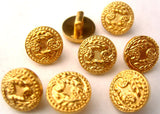 B1335 10mm Gilded Gold Poly Textured Shank Button - Ribbonmoon