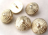 B1351 18mm Gilded Silver Poly Textured Shank Button - Ribbonmoon