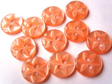 B13640 11mm Apricot 2 Hole Polyester Star Button - Ribbonmoon