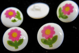 B13897 15mm Daisy Flower Picture Design Novelty Shank Button