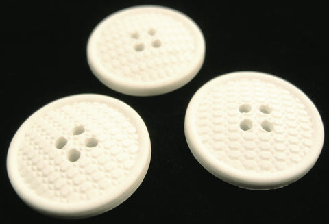 B13908 23mm White Nylon 4 Hole Button with a Textured Surface