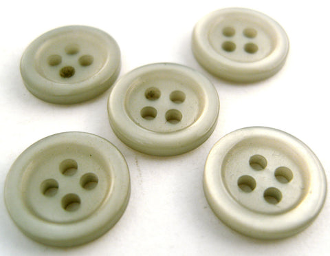 B13938 14mm Pale Grey Pearlised Polyester 4 Hole Button