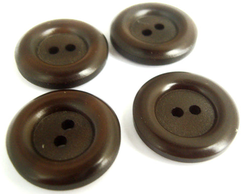 B13954 23mm Tonal Brown Chunky 2 Hole Button, Raised Rounded Rim