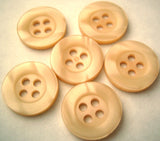 B1424 15mm Tonal Creamy Peach Pearlised Surface 4 Hole Button - Ribbonmoon