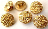 B1432 13mm Gilded Pale Gold Textured Shank Button - Ribbonmoon