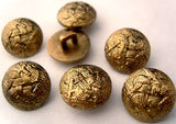 B1436 15mm Gilded Anti Brass Poly Domed and Textured Shank Button - Ribbonmoon