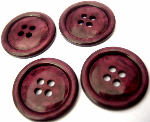 B14410 23mm Tonal Plum Purple Gloss 4 Hole Button - Ribbonmoon