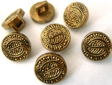 B1442 11mm Gilded Anti Brass Poly Textured Shank Button - Ribbonmoon