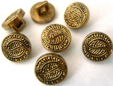 B1442C 10mm Antique Brass Textured Gilded Poly Shank Buttons - Ribbonmoon