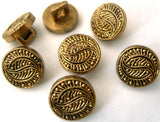 B1442C 11mm Anti Brass Gilded Poly Textured Shank Button
