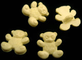 B14518 15mm Cream Teddy Bear Shaped Novelty Shank Button - Ribbonmoon