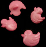 B14531 14mm Pink Duck Shaped Novelty Shank Button - Ribbonmoon