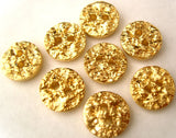 B1454 11mm Gilded Gold Poly Textured 2 Hole Button - Ribbonmoon