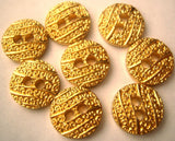 B1457 11mm Gilded Gold Poly 2 Hole Button - Ribbonmoon