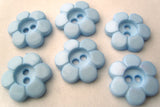 B14609 15mm Pale Blue Glossy 2 Hole Daisy Button - Ribbonmoon