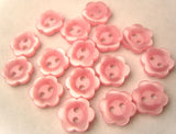 B14614 10mm Tonal Pale Pink Flower Shaped Polyester 2 Hole Button - Ribbonmoon