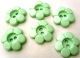 B14617 15mm Mint Green Glossy 2 Hole Daisy Button - Ribbonmoon