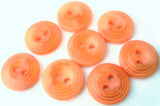 B1469 12mm Tonal Pale Oranges Bone Sheen Ringed Rim 2 Hole Button