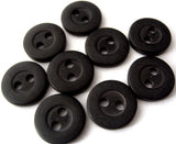 B1479 12mm Black Soft Sheen 2 Hole Button - Ribbonmoon