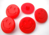 B16208 15mm Red Smiley Face Design Novelty Childrens Shank Button
