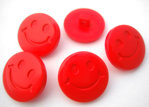 B14928 19mm Red Smiley Face Design Novelty Shank Button