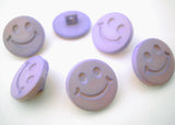 B14929 15mm Lilac Smiley Face Design Novelty Shank Button