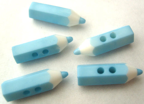 B15005 17mm Pale Blue Pencil Shaped Novelty 2 Hole Button - Ribbonmoon