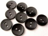 B15027 11mm Black Polyester Shirt Type 2 Hole Button - Ribbonmoon