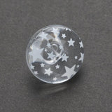 B15109 15mm Clear and White Star Design Novelty Picture Shank Button
