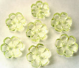 B15312 13mm Green Clear Flower Shaped 2 Hole Button - Ribbonmoon