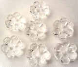 B13202 15mm Clear Flower Shaped 2 Hole Button