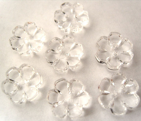 B15320 13mm Clear Flower Shaped 2 Hole Button - Ribbonmoon