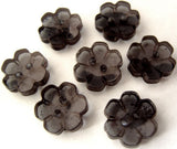 B15332 13mm Black Clear Flower Shaped 2 Hole Button - Ribbonmoon