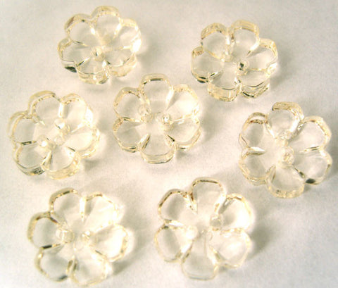 B15336 13mm Cream Clear Flower Shaped 2 Hole Button - Ribbonmoon