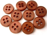 B1536 10mm Pale Hot Chocolate Brown Pearlised 4 Hole Button - Ribbonmoon