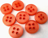 B1537 10mm Dull Coral Pearlised Polyester 4 Hole Button - Ribbonmoon