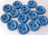 B7799 11mm Dusky Blue Flower Design 2 Hole Button