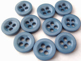 B7752 11mm Dusky Blue High Gloss 4 Hole Button