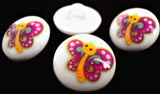 B15527 15mm Butterfly Picture Design Novelty Childrens Shank Button