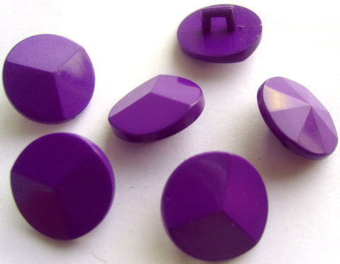 B15549 15mm Purple Gloss Shank Button, Rising to a Centre Point