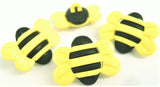 B15578 26mm Black-Primrose Yellow Bee Novelty Childrens Shank Button