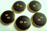 B1901L 18mm Black and Gilded Gold Poly 2 Hole Button