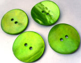 B15772 23mm Emerald Green Akoya Shell 2 Hole Button - Ribbonmoon