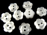 B15818 10mm White Pearlised Flower Design 2 Hole Button