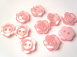 B15820 11mm Pink Pearlised Flower Design 2 Hole Button