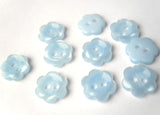 B15824 10mm Blue Pearlised Flower Design 2 Hole Button