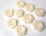 B15831 10mm Cream Ivory Pearlised Flower Design 2 Hole Button