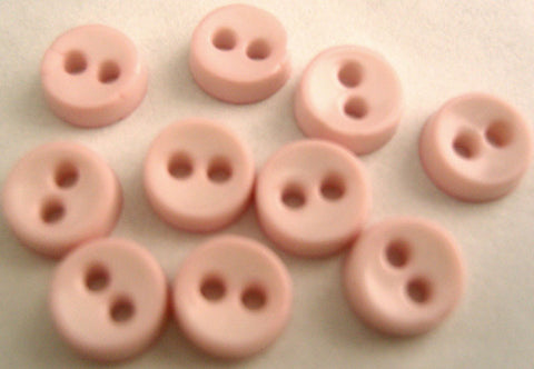 B16031 6mm Pale Pink Small Nylon 2 Hole Dolls Button - Ribbonmoon